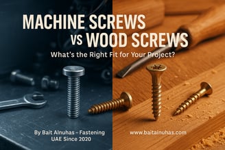 Side-by-side comparison of machine and wood screws