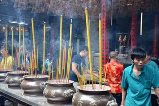 Visiting the Thien Hau Pagoda in Ho Chi Minh City, Vietnam