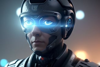 An robot with light in eyes.