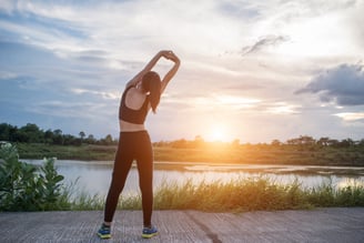 woman doing exercise outdoor