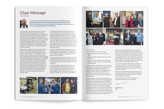 HBCF Annual Report, typesetting by Michelle Pirovich, Squeezebox