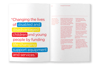 MAD Foundation Annual Report, typesetting by Michelle Pirovich, Squeezebox