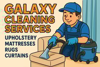 a man cleaning a couch with a vacuum cleaner