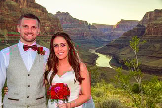 wedding couple at the grand canyon