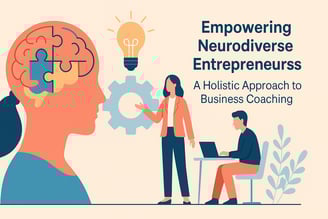 Visual representation of integrated business coaching for neurodiverse entrepreneurs.