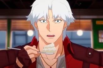 Dante tomando um sorvete