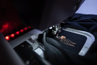 Broderie dans le cadre de la machine représentant un chat