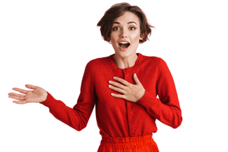 Femme surprise par le nombre de Quiz sur le site