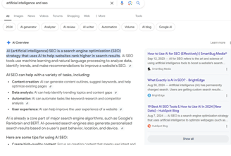 Screenshot showing the impact of AI Overviews on organic traffic