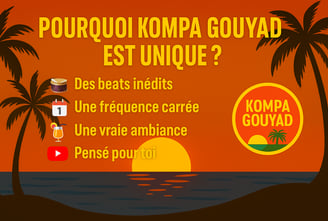 Affiche promotionnelle de Kompa Gouyad – Nouveaux beats Kompa, Gouyad et Zouk Love, disponibles sur 