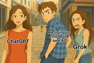 Meme: ChatGPT, Grok, and confused guy