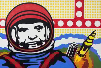 pintura do artista CLAUDIO TOZZI Astronauta