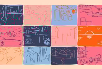 Könül Kina Bayramova people random doodles of a sunset