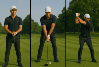 Golfer visualizing the perfect shot on the course.