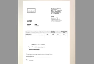Offer Template (English) - Editable Minimal PDF