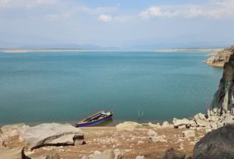 Boat used for golden Mahseer fishing in Himachal Pradesh.