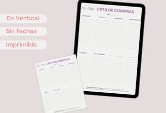 Plantilla Gratis de Lista de compras Digitales de Digital On Paper