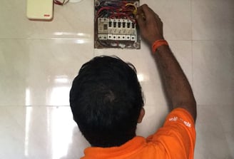 Electrician working on wiring in Jodhpur