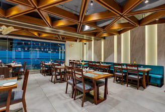 Restaurant interior with Seating and Decor 