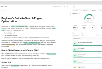 Screenshot showing how to use Frase for blog post optimization in your AI-driven SEO strategy