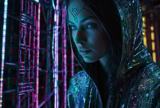 a woman in a futuristic suit with a futuristic design