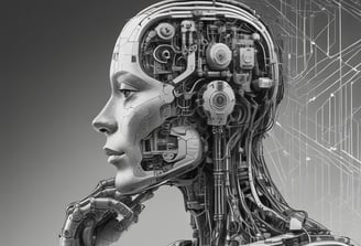 A glowing neon sign displaying the letters 'AI' is mounted on a dark, textured wall that resembles a circuit board or technological pattern.