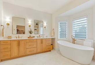 Bathroom renovation in Cumming, GA with custom tile shower and modern vanity