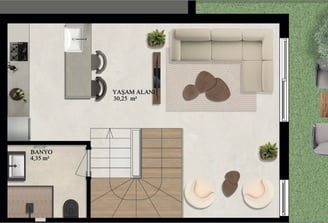 Villa Tip 1 - Bodrum Kat Planı
