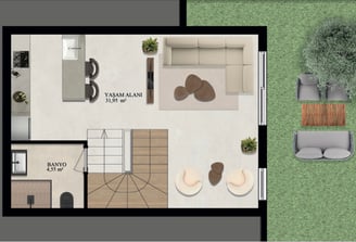 Villa Tip 2 - Bodrum Kat Planı