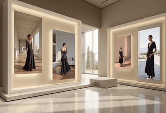 Images hanged as product showcases