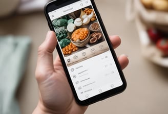 a person holding a phone with a picture of a person taking a picture of food