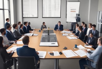 group of people sitting beside rectangular wooden table with laptops