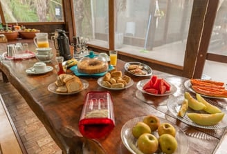 Typical breakfast at Berço Pantaneiro Lodge