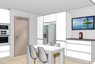 render cocina proyecto remodelacion