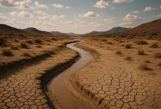 paysage asséché pour la journée mondiale de lutte contre la désertification et la sécheresse.