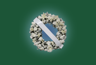 Imagem de coroa de flores Arco americano branca do grupo maya do serviço funerário de são paulo