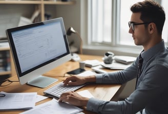 The image features a window display with bold, handwritten text reading 'PAY YOUR TAX NOW HERE!' A vintage car is visible in the reflective glass, along with a partial shadow or silhouette of a person. The background shows a street scene with a building.