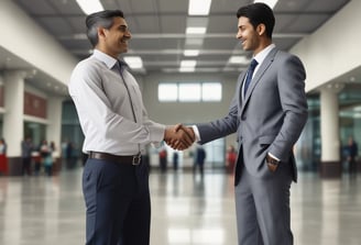a business meeting with a handshake