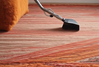 A tiled floor with visible dirt and cleaning solution being cleaned by a circular floor cleaning machine. The tiles are light brown with noticeable dirt in the grout lines. The cleaning machine has a blue and black circular head connected to a metal handle and hose.