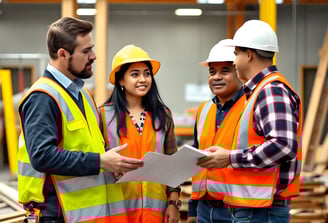 a group of people standing around a building