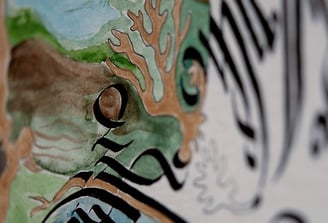 Dessin et calligraphie réalisée en art-thérapie