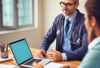 A medical setting with two people, likely healthcare professionals, focusing on a patient who is surrounded by numerous medical devices and monitors. The environment is busy with various tubes and equipment connected to the patient.