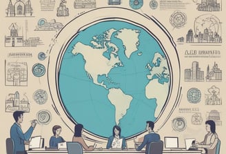 A laptop displaying a LinkedIn profile page is placed on a light-colored surface. To the left of the laptop, there is a white candle in a glass holder and a green plant in a white textured pot.