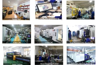 a bunch of different types of machines in a factory