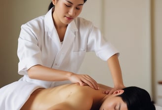 a woman getting a massage in Cheltenham