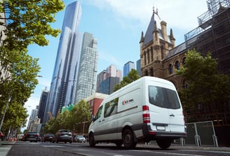 Cargo Van delivering packages