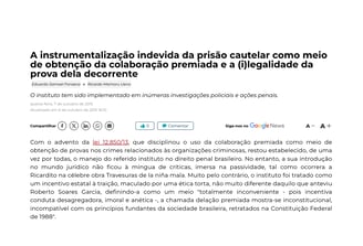 A instrumentalização indevida da prisão cautelar como meio de obtenção da colaboração premiada e a (