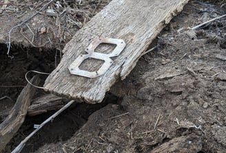 Barn board with number 8