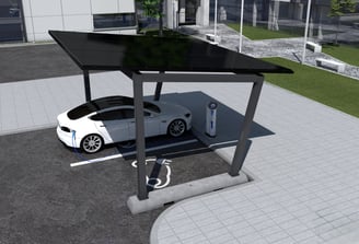 carport photovoltaique pour 2 places parking
