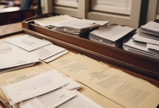Dei documenti poggiati su una scrivania